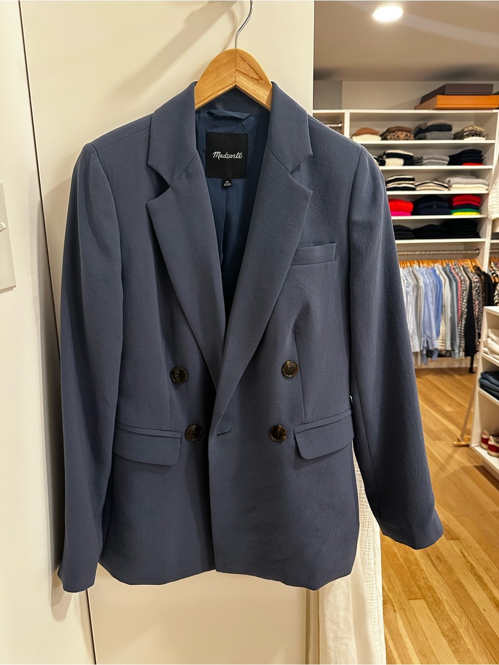 Madewell Double-Breasted Blue Blazer